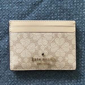 Kate Spade Flower Small Slim Card Holder- Beige